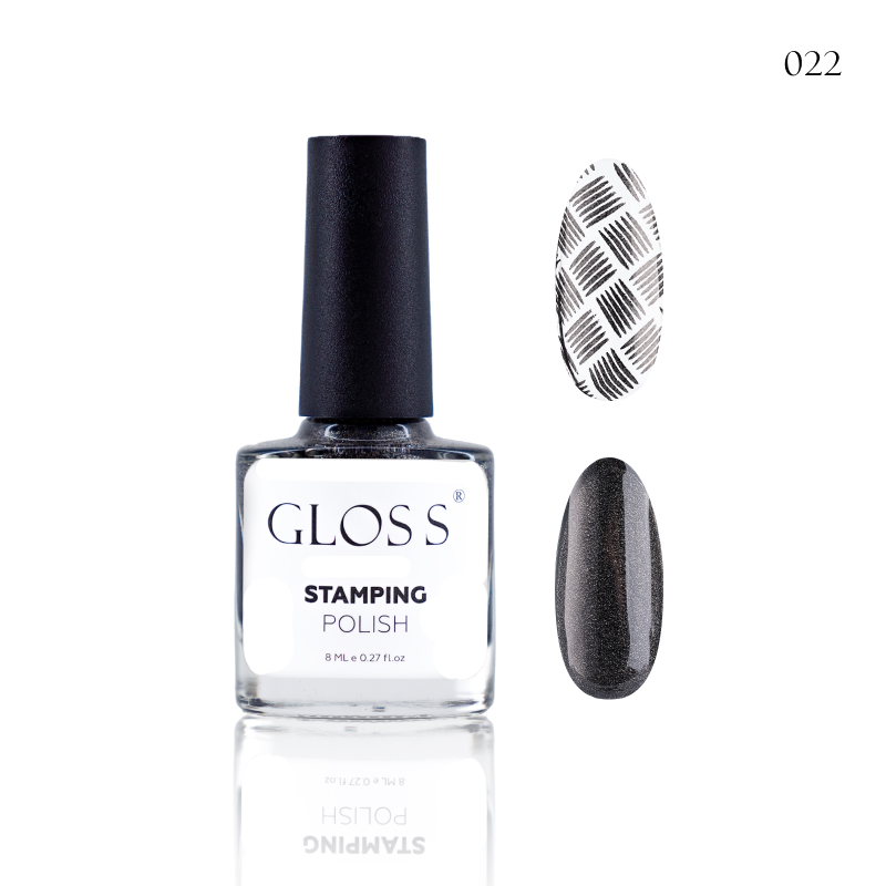 GLOSS Stamping polish 22, 8 ml (black pearl)